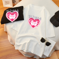 晗亦然大码女装2021夏装图案短袖T恤2404