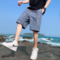 晗亦然男士工装短裤夏季薄款中裤宽松运动七分裤休闲马裤沙滩五分裤子2982