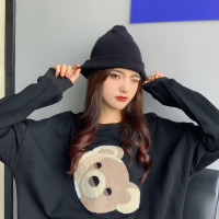 晗亦然大码女装 2021秋冬新款可爱熊显瘦气质卫衣781