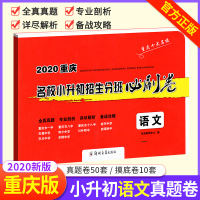 2020重庆十大名校小升初招生分班必刷卷语文 重庆小升初招生真题卷小学毕业总复习必刷题期末冲刺100分名校测试卷小升初练
