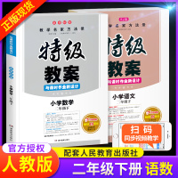 2020新版特级教案小学语文数学二年级下册人教版RJ全套2本 小学2年级下语数教师教学说课备课参考书 课时同步作业全新设