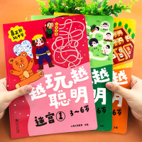 全3册启蒙早教书益智迷宫图画书3-4-5-6岁游戏专注力观察力智力开发逻辑思维训练迷宫大冒险左右脑全脑开发找不同视觉挑战