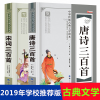 正版]共2本 唐诗三百首+宋词三百首精选 带解注释故事鉴赏析 大字大开本彩图非注音版 小学生三四五年级幼儿童版早教国学启