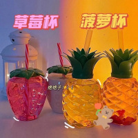[一个装OIMG]ins风网红果汁杯水杯奶茶杯随手杯学生可爱便携吸管杯子便捷塑料杯