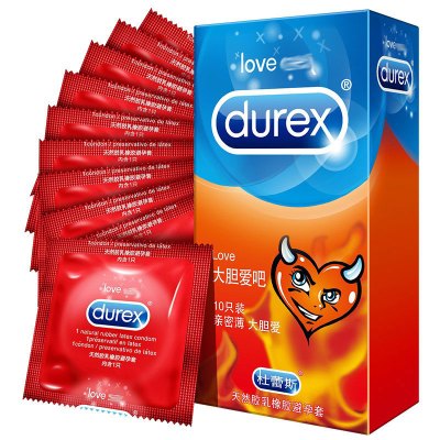杜蕾斯durex 避孕套 LOVE10只 大胆爱吧装 安全套 男女用计生用品正品