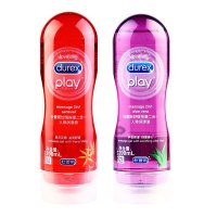 杜蕾斯durex 润滑液按摩二合一水溶性 人体润滑液润滑剂 男用女用情趣成人性用品 芦荟200ml+依兰花200ml