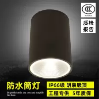 防水筒灯户外明装led室外店铺门头阳台露台酒店雨棚灯吸顶cob灯具