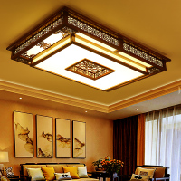 中式吸顶灯客厅灯大灯实木长方形LED新款中国风大气新中式灯具