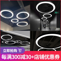 圆环吊灯LED圆形办公室健身房店铺大堂圆圈工业风灯环形工程灯具