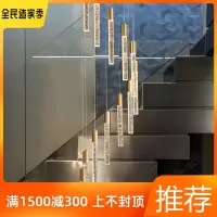 水晶楼梯吊灯现代简约复式楼客厅餐厅灯楼中楼大吊灯楼梯灯长吊灯