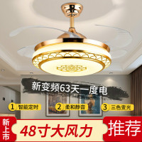 风扇灯隐形吊扇灯大风力现代简约客厅卧室餐厅带灯一体电风扇吊灯