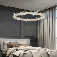 现代简约环形水晶吊灯客厅灯创意餐厅饭厅网红轻奢北欧主卧室灯具