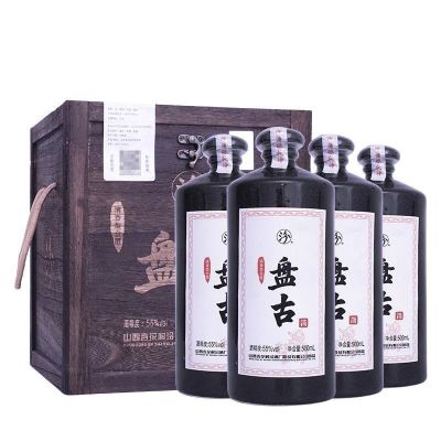 山西杏花村汾酒 盘古汾酒55度清香型500ml*4瓶整箱木盒装