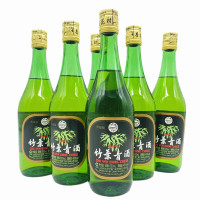 山西杏花村酒竹叶青酒45度露酒大玻竹500mlX6瓶装(无原箱)