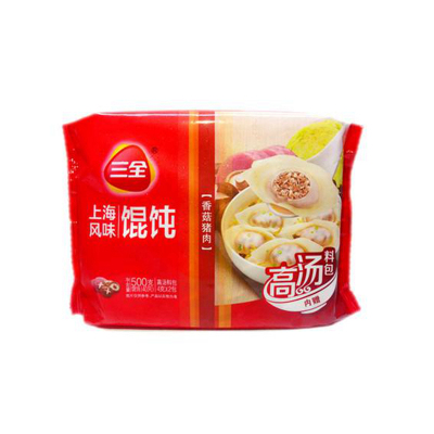 三全上海风味香菇猪肉馄饨500g