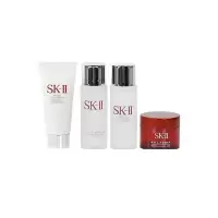 [入门体验装]SK-II/SK2小样体验4件套 SKII神仙水清莹露大红瓶面霜面膜旅行装中样四件套 面部护肤套装礼盒