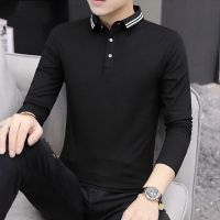 青年男士polo衫打底衫针织衫大码装翻领体恤衫男长袖T恤学生上衣衫伊格