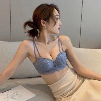 内衣女小胸加厚聚拢性感蕾丝无钢圈学生上托防下垂调整文胸罩套装衫伊格