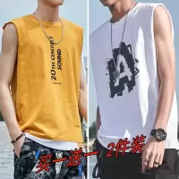 男士背心无袖T恤男潮牌ins外穿潮夏运动潮流嘻哈宽松夏季坎肩上衣衫伊格