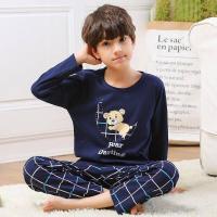 男童睡衣夏季长袖儿童睡衣男孩中大童卡通薄款小孩家居服套装衫伊格