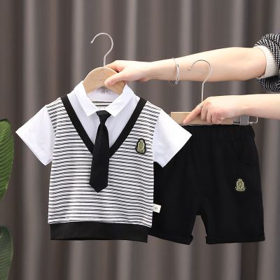 男童夏装宝宝短袖两件套2021新款帅气韩版洋气半袖T恤套装3-4岁潮衫伊格