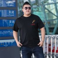 夏特大号男装加肥加大码短袖T恤宽松微弹胖子肥佬半袖男背心衫伊格