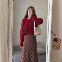 针织开衫上衣2021年新款女复古日系慵懒秋冬季毛衣外套裙子套装衫伊格