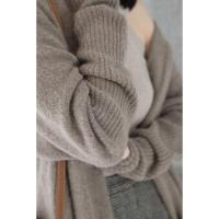 欧美秋冬新款大衣女中长款宽松毛衣外套针织开衫加厚外搭衫伊格