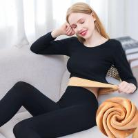 保暖内衣女士套装加绒加厚大码打底衫学生秋衣裤冬天季贴紧身内衣衫伊格