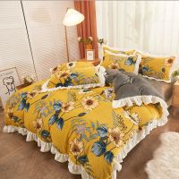 冬季保暖韩版四件套加厚公主风双面毛绒床单被套法莱牛奶绒涡曼