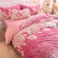 冬季加厚四件套双面水晶绒床上用品珊瑚绒保暖法兰绒三件套涡曼