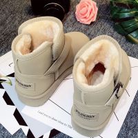 雪地靴女鞋短筒冬季保暖棉鞋学生休闲加绒加厚韩版平底防滑女靴衫伊格