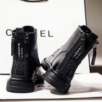 马丁靴女学生英伦风秋季款韩版百搭黑色加绒短靴子女冬衫伊格