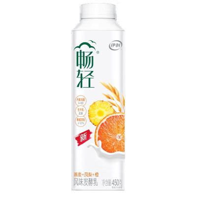 伊利畅轻风味发酵乳燕麦凤梨橙450g