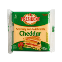 总统三明治专用切达再制干酪片120g