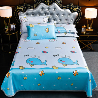 顾致家纺 冰丝凉席三件套1.8/2.0m床可水洗可折叠印花双人凉感丝软席套件