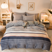 加厚双面牛奶绒四件套 双面绒法莱绒被单被套冬季宝宝绒1.8m/2.0m床品套装