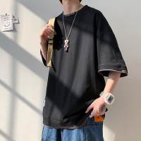 玳恩假两件七分袖T恤男短袖潮牌潮流ins夏季百搭半袖宽松港风中袖体恤