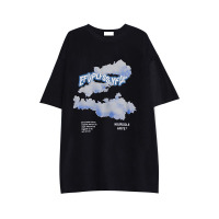 玳恩黑店.云层云朵印花复古潮流潮牌嘻哈圆领短袖T恤男女