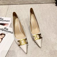 玳恩单鞋女春秋尖头性感细跟2021年新款高跟鞋网红百搭宴会浅口工作鞋