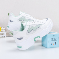 玳恩老爹鞋女厚底2021春秋新款透气百搭韩版皮面运动鞋中学生休闲潮鞋
