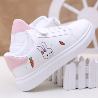 玳恩女童小白鞋2020春秋新款韩版透气儿童运动鞋皮面女孩休闲大童板鞋