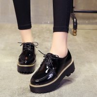 玳恩小皮鞋女学生粗跟单鞋2020秋冬新款复古英伦风女鞋厚底松糕鞋百搭