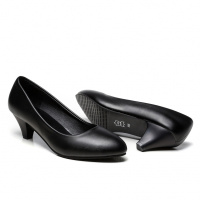 玳恩黑色高跟鞋女学生面试正装皮鞋3-5cm舒适中跟工作鞋空乘职业单鞋