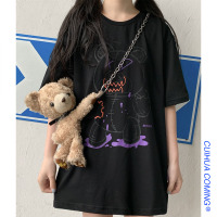 玳恩胖mm韩版原宿风200斤240短袖T恤女宽松大码女装300斤学生半袖上衣