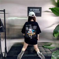 玳恩胖MM2021春夏新款300斤宽松大码卡通短袖T恤女240斤半袖上衣学生