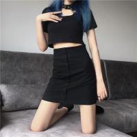 玳恩夏季2021年新款ins高腰显瘦a字半身裙百搭黑色短裙包臀裙裙子女潮
