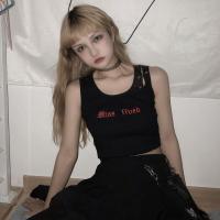 玳恩夏季韩版ins原宿风暗黑系破洞内搭修身短款打底背心外穿上衣女潮