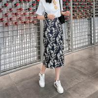 玳恩半身裙女士中长款气质春秋夏季2021新款高腰显瘦a字包臀开叉裙子