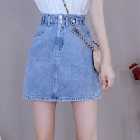 玳恩松紧腰牛仔半身裙女短裙a字裙2021年春夏新款时尚显瘦小个子高腰